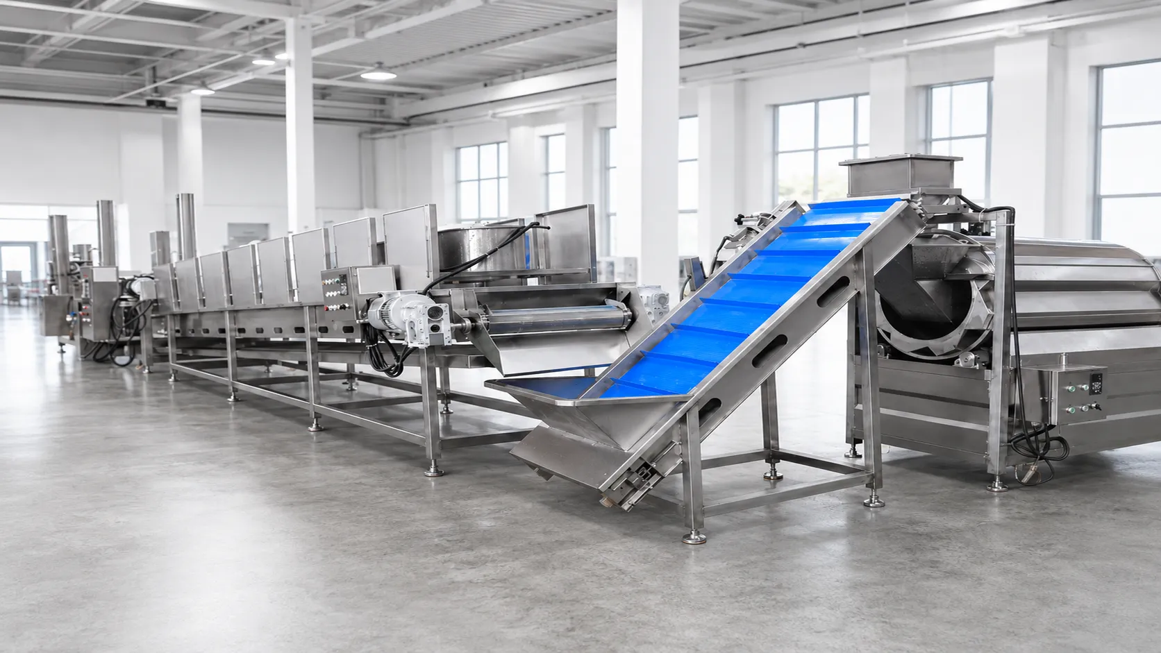 6 meter continuous fryer customized for Chebureki production