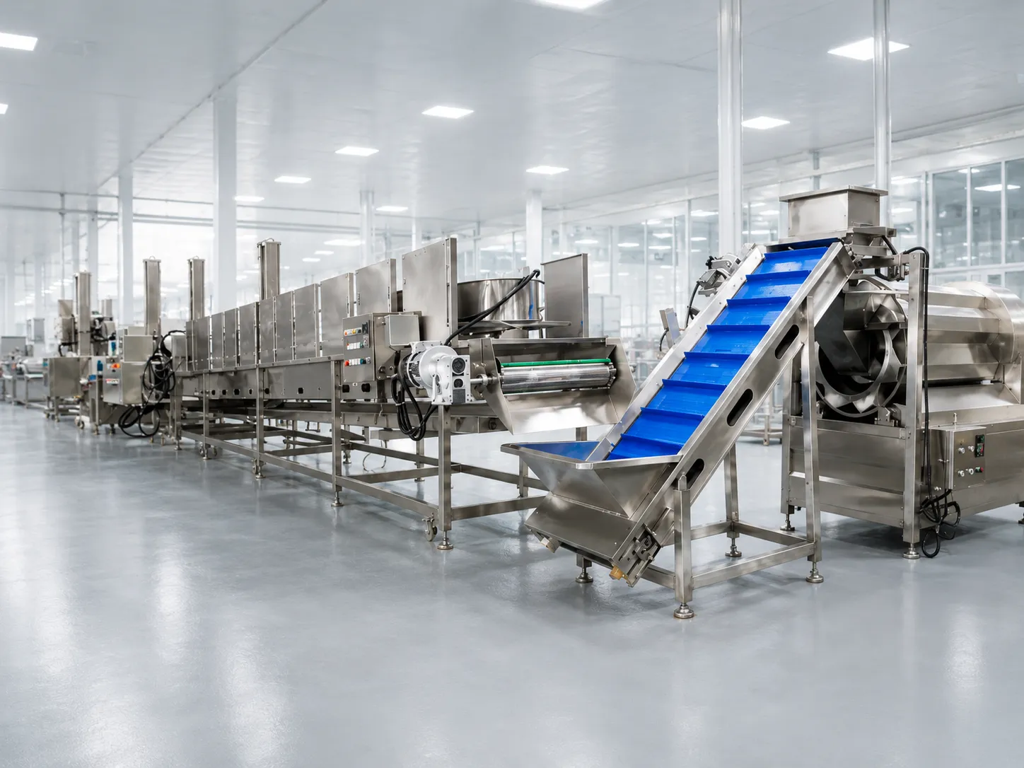 Conveyor system of continuous frying machine