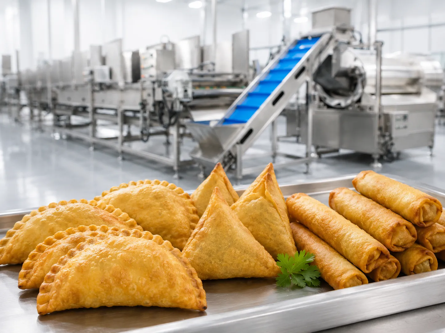 Filled pastry products for industrial frying