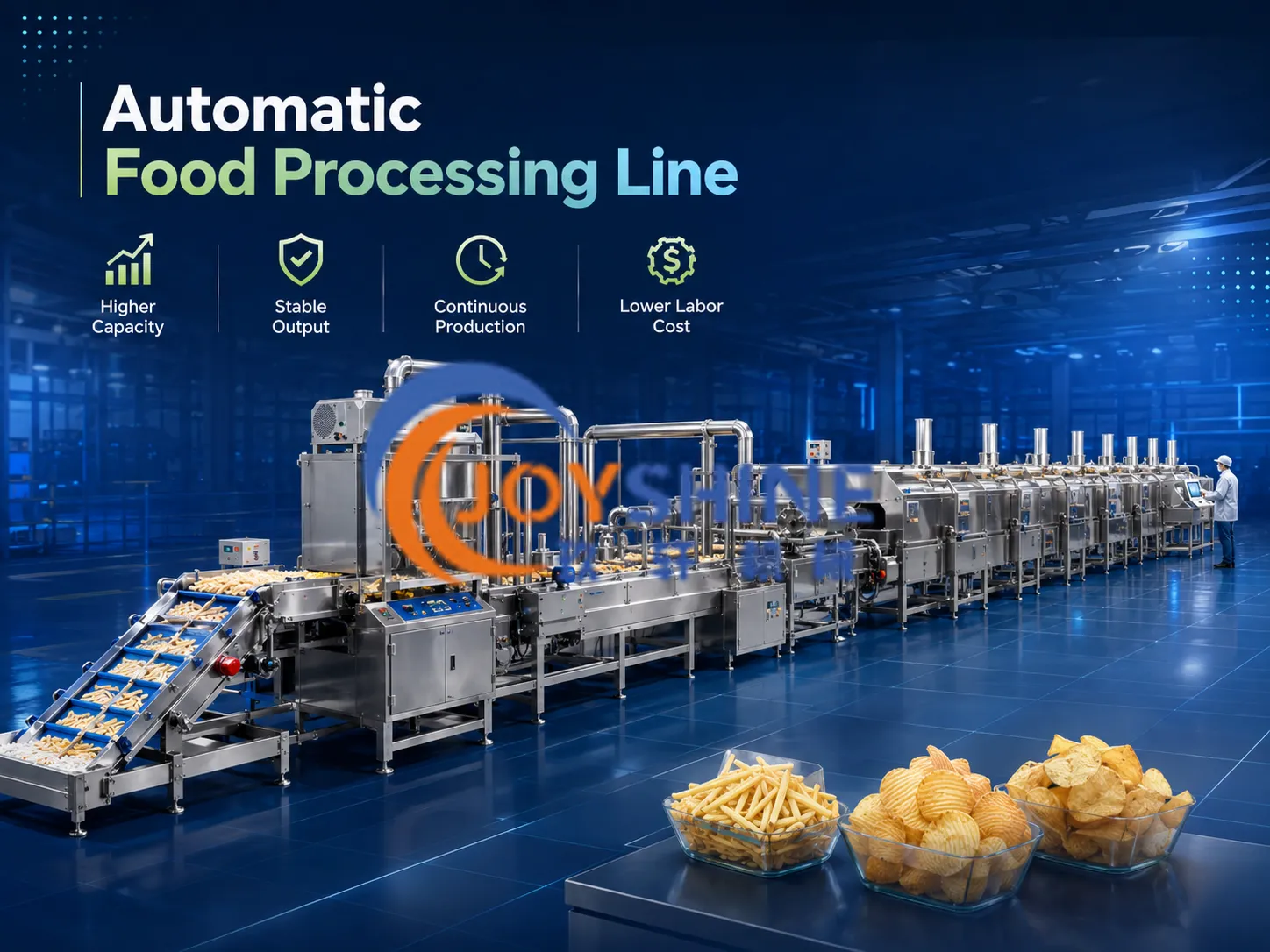 Automatic food processing production line