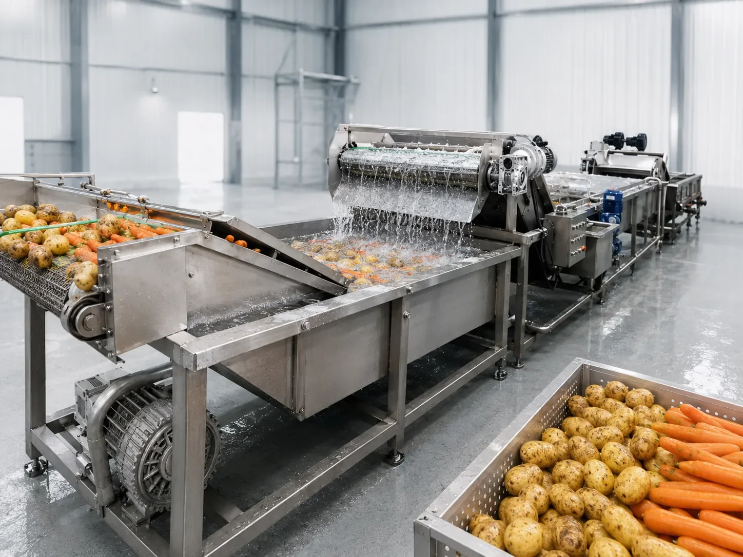 Potato and carrot washing line project equipment